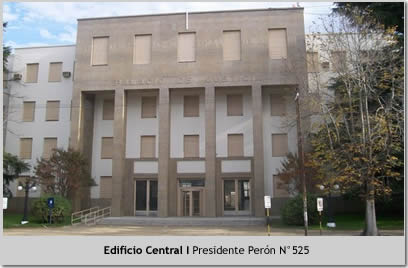 Departamento Judicial Azul. Edificio Central, Presidente Perón número quinientos veinticinco
