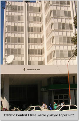 Departamento Judicial Junín. Edificio Central, Bartolomé Mitre y Mayor López número dos